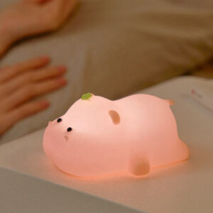 hippo night light led squishy novelty animal lamp nursery nightlight for desk decor